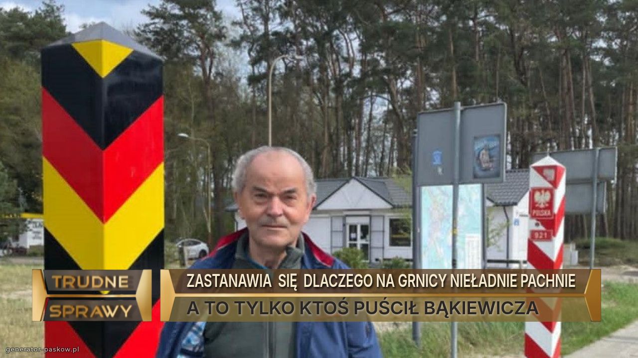 ZASTANAWIA  SIĘ  DLACZEGO NA GRNICY NIEŁADNIE PACHNIE
A TO TYLKO KTOŚ PUŚCIŁ BĄKIEWICZA