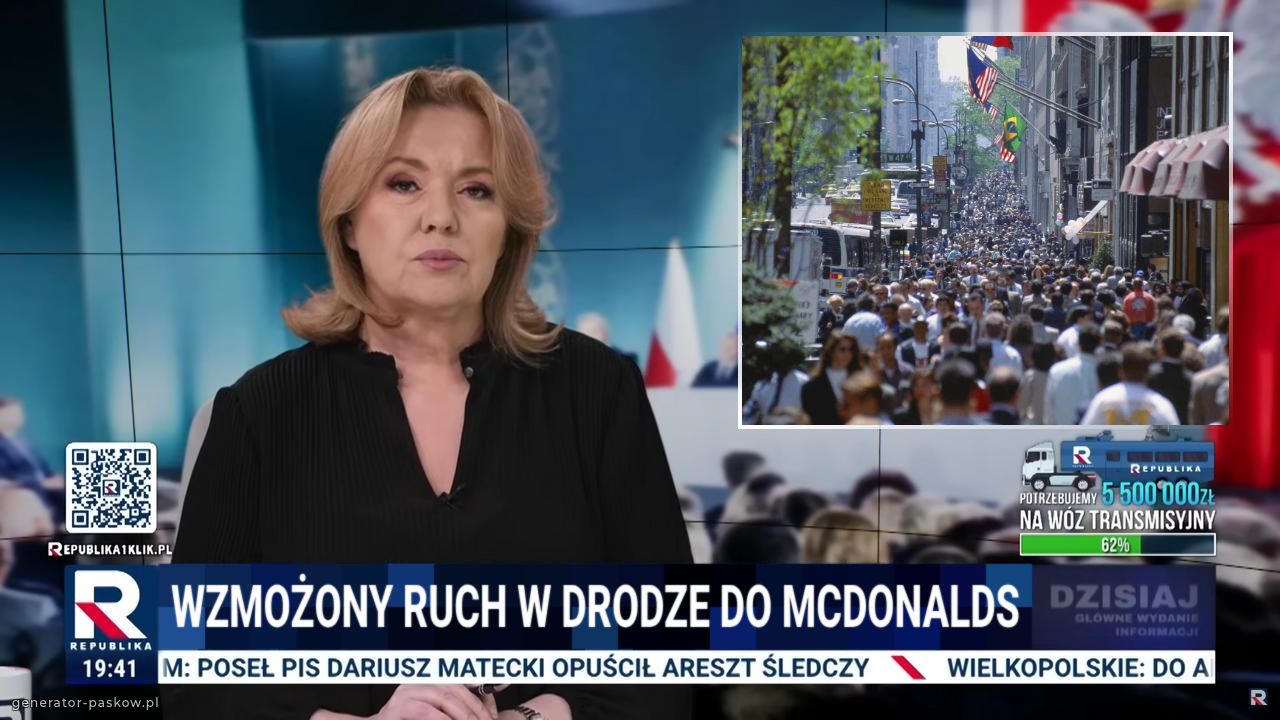 wzmożony ruch w drodze do McDonalds