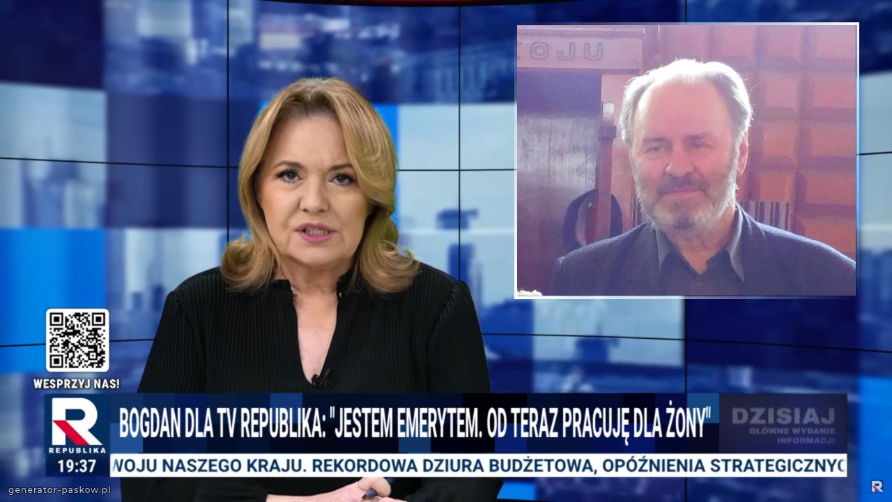 BOGDAN DLA TV REPUBLIKA: "JESTEM EMERYTEM. OD TERAZ PRACUJĘ DLA ŻONY"