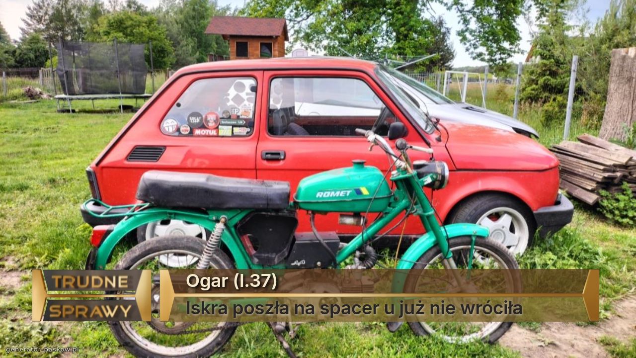 Ogar (l.37)
Iskra poszła na spacer u już nie wróciła 
