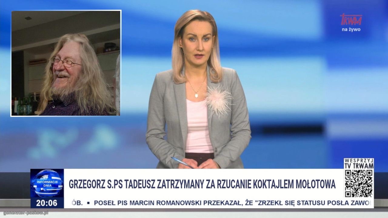 gRZEGORZ S.PS TADEUSZ ZATRZYMANY ZA RZUCANIE KOKTAJLEM MOŁOTOWA  