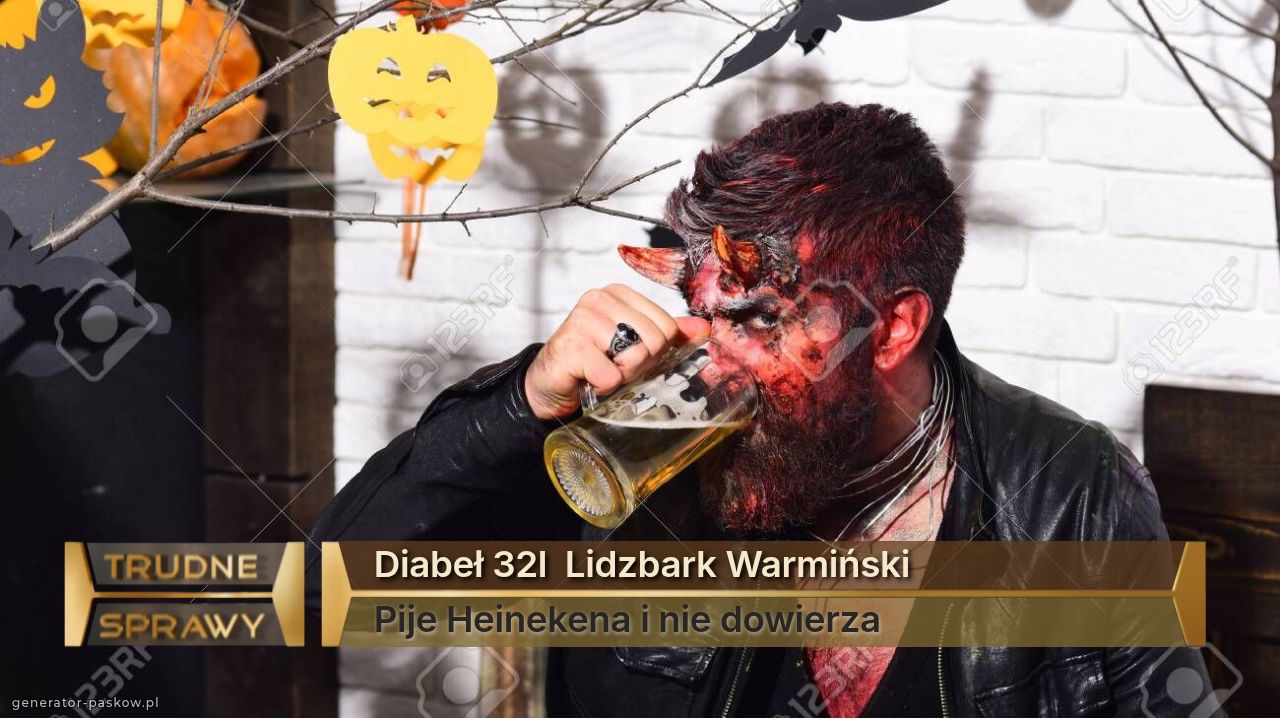 Diabeł 32l  Lidzbark Warmiński
Pije Heinekena i nie dowierza 