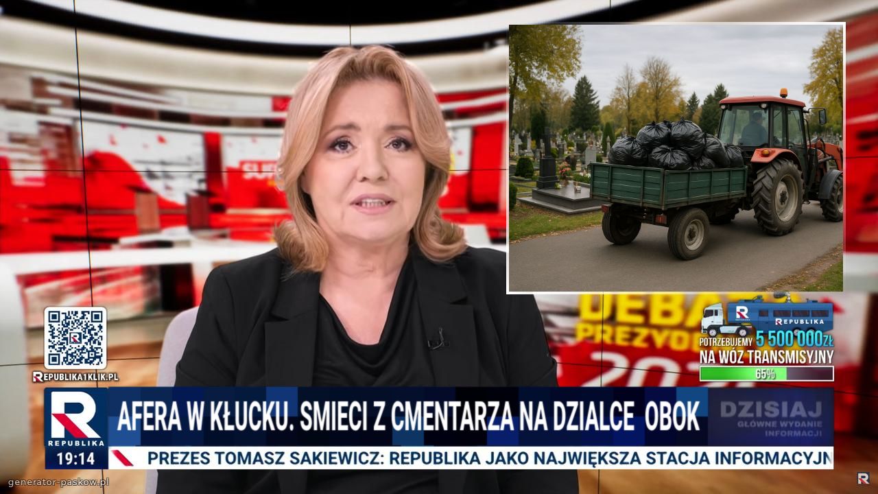 Afera w kŁucku. Smieci z cmentarza na dzialce  obok