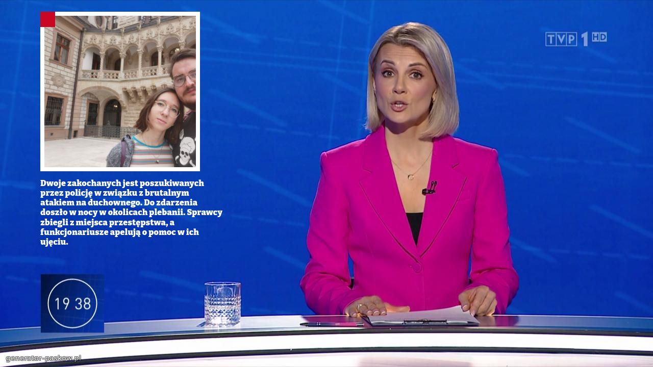 Dwoje zakochanych jest poszukiwanych przez policję w związku z brutalnym atakiem na duchownego. Do zdarzenia doszło w nocy w okolicach plebanii. Sprawcy zbiegli z miejsca przestępstwa, a funkcjonariusze apelują o pomoc w ich ujęciu.
