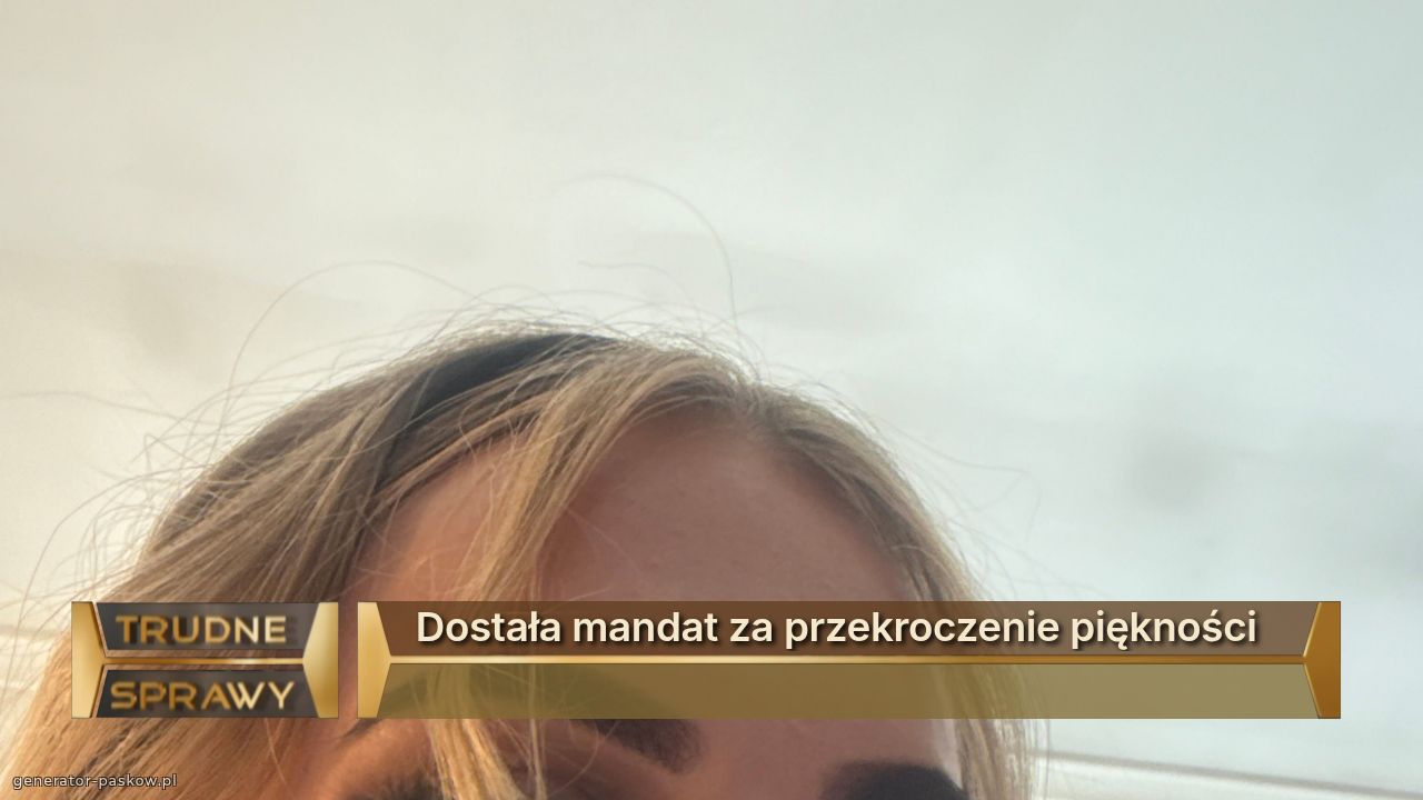 Dostała mandat za przekroczenie piękności 
