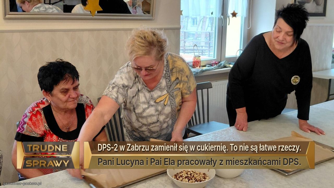 DPS-2 w Zabrzu zamienił się w cukiernię. To nie są łatwe rzeczy.
Pani Lucyna i Pai Ela pracowały z mieszkańcami DPS.