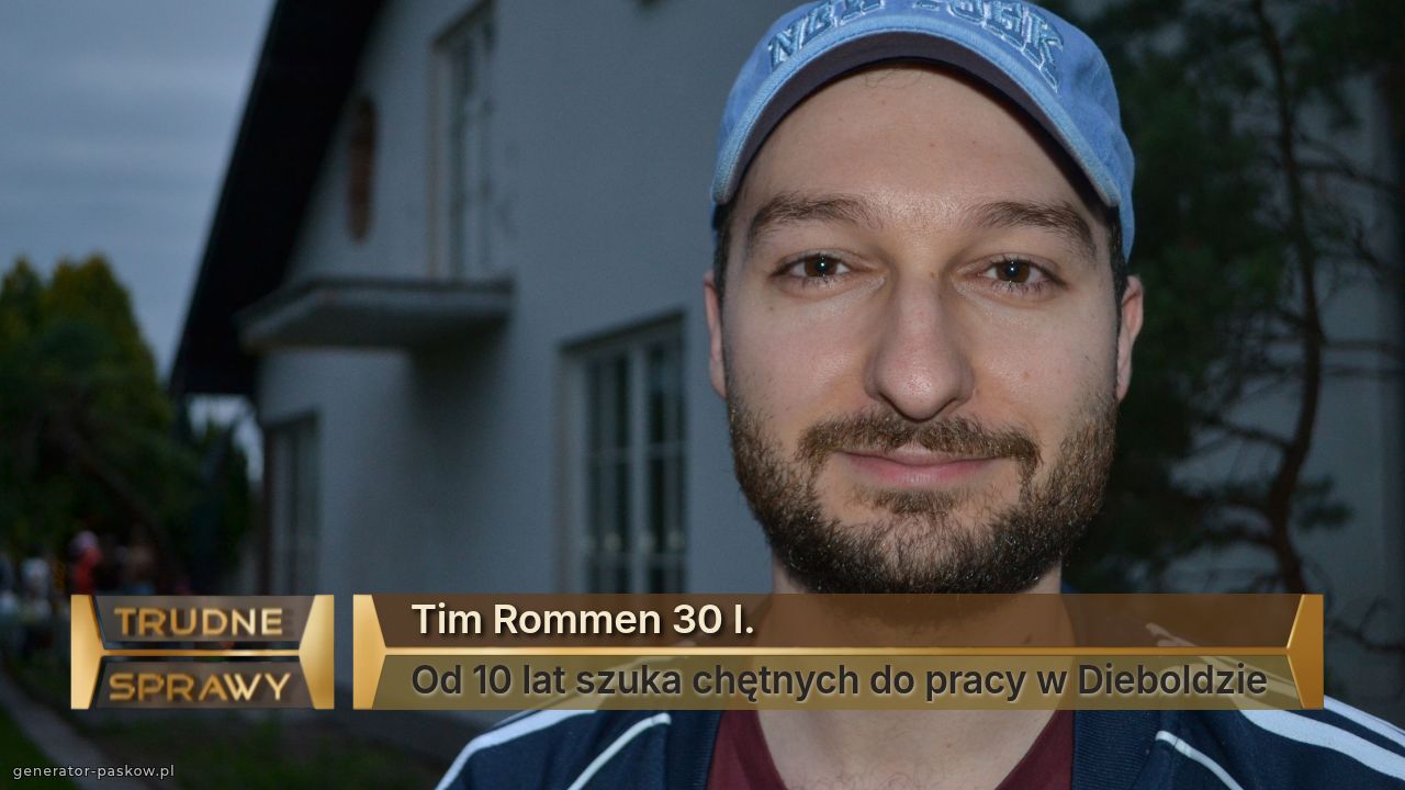Tim Rommen 30 l.
Od 10 lat szuka chętnych do pracy w Dieboldzie
