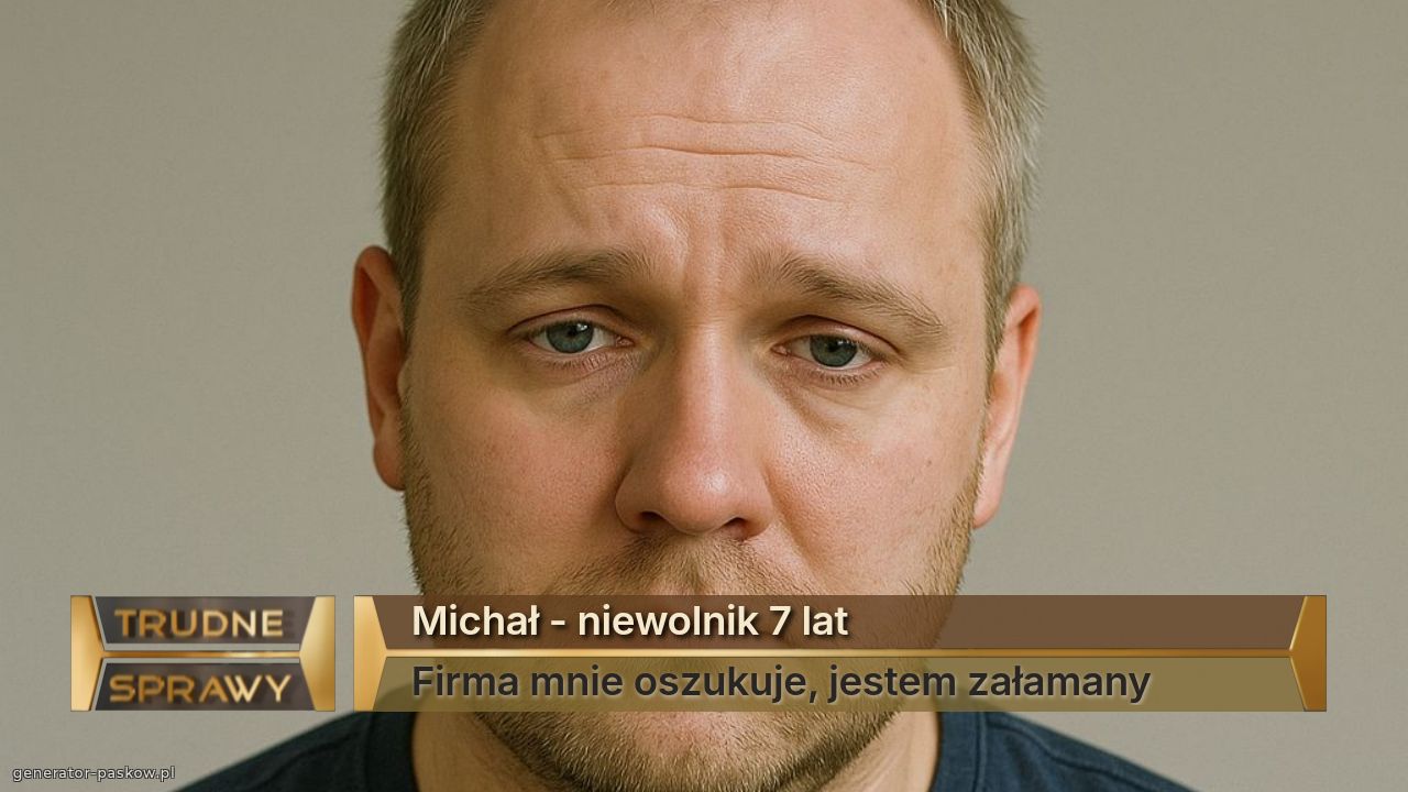 Michał - niewolnik 7 lat
Firma mnie oszukuje, jestem załamany 