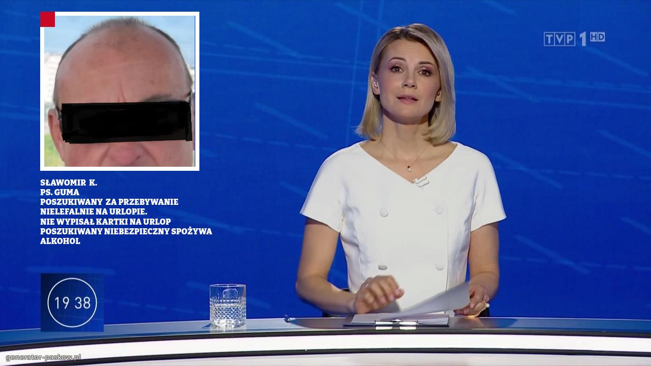 SŁAWOMIR  K.
PS. GUMA 
POSZUKIWANY  ZA PRZEBYWANIE NIELEFALNIE NA URLOPIE.
NIE WYPISAŁ KARTKI NA URLOP 
POSZUKIWANY NIEBEZPIECZNY SPOŻYWA ALKOHOL 