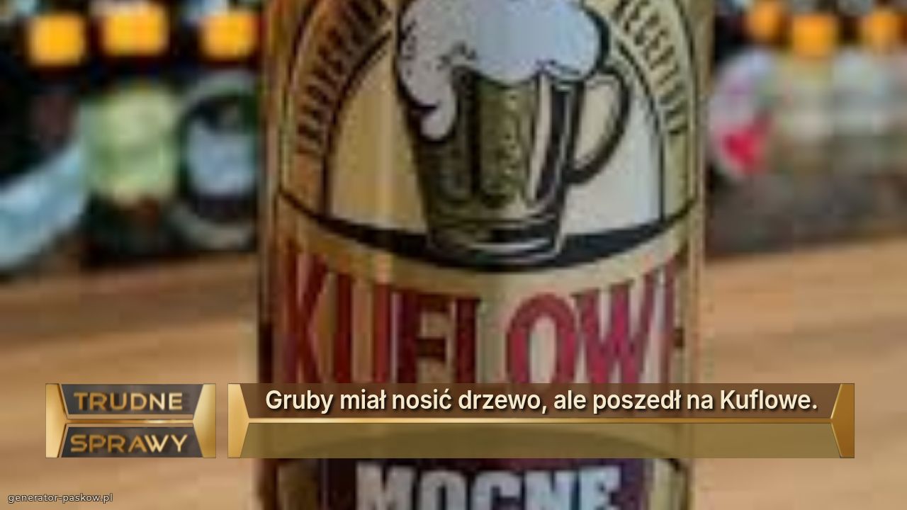 Gruby miał nosić drzewo, ale poszedł na Kuflowe.
