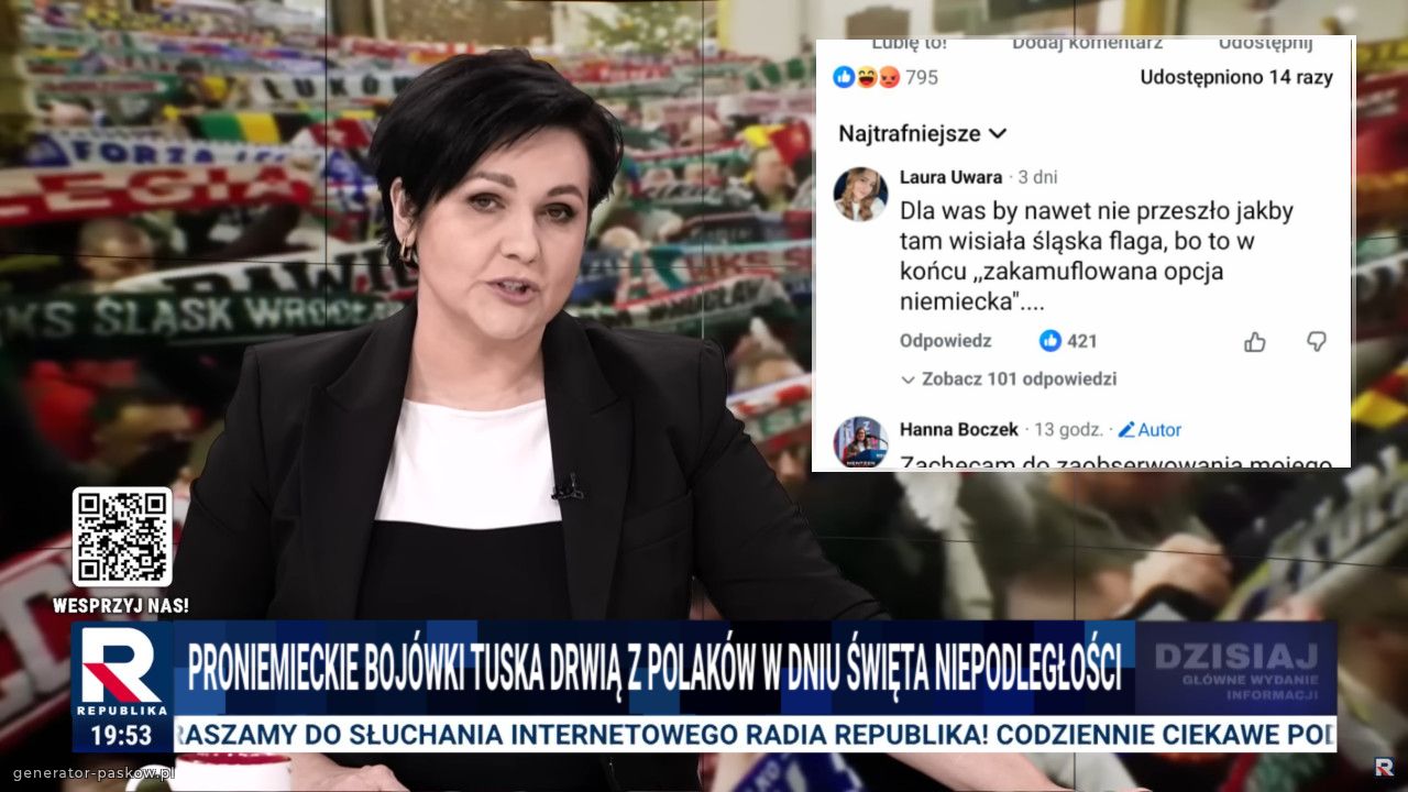 Proniemieckie bojówki tuska drwią z polaków w dniu święta niepodległości