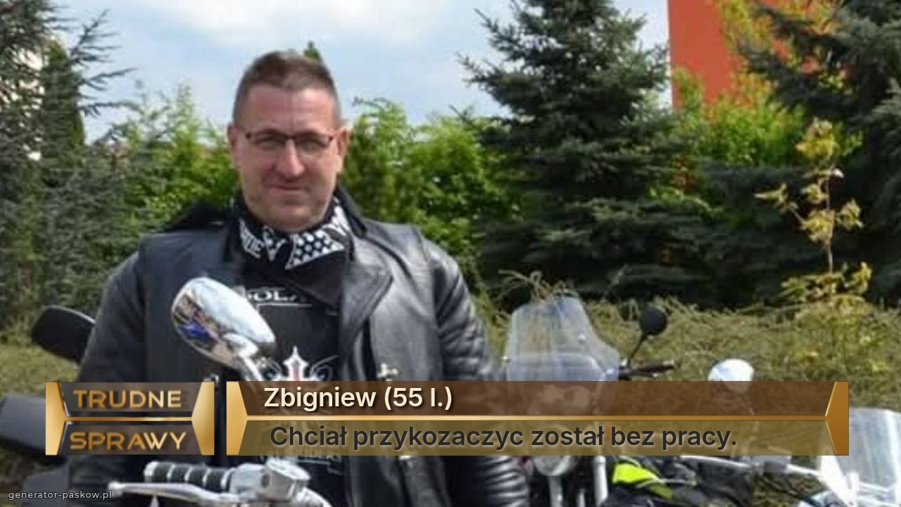 Zbigniew (55 l.)
 Chciał przykozaczyc został bez pracy.