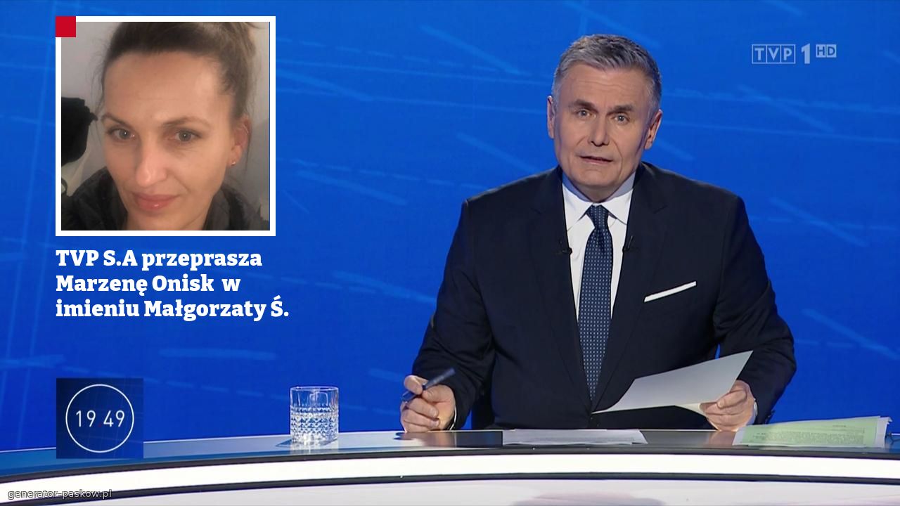 TVP S.A przeprasza Marzenę Onisk  w imieniu Małgorzaty Ś.
