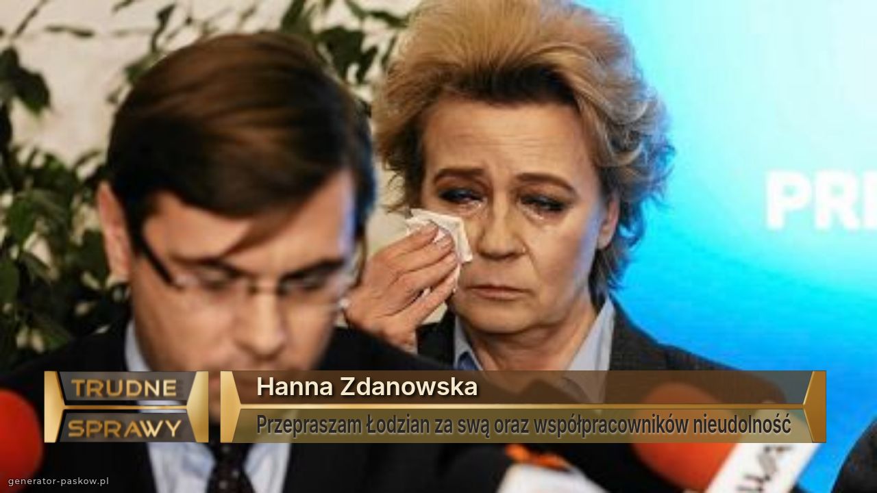 Hanna Zdanowska 
Przepraszam Łodzian za swą oraz współpracowników nieudolność