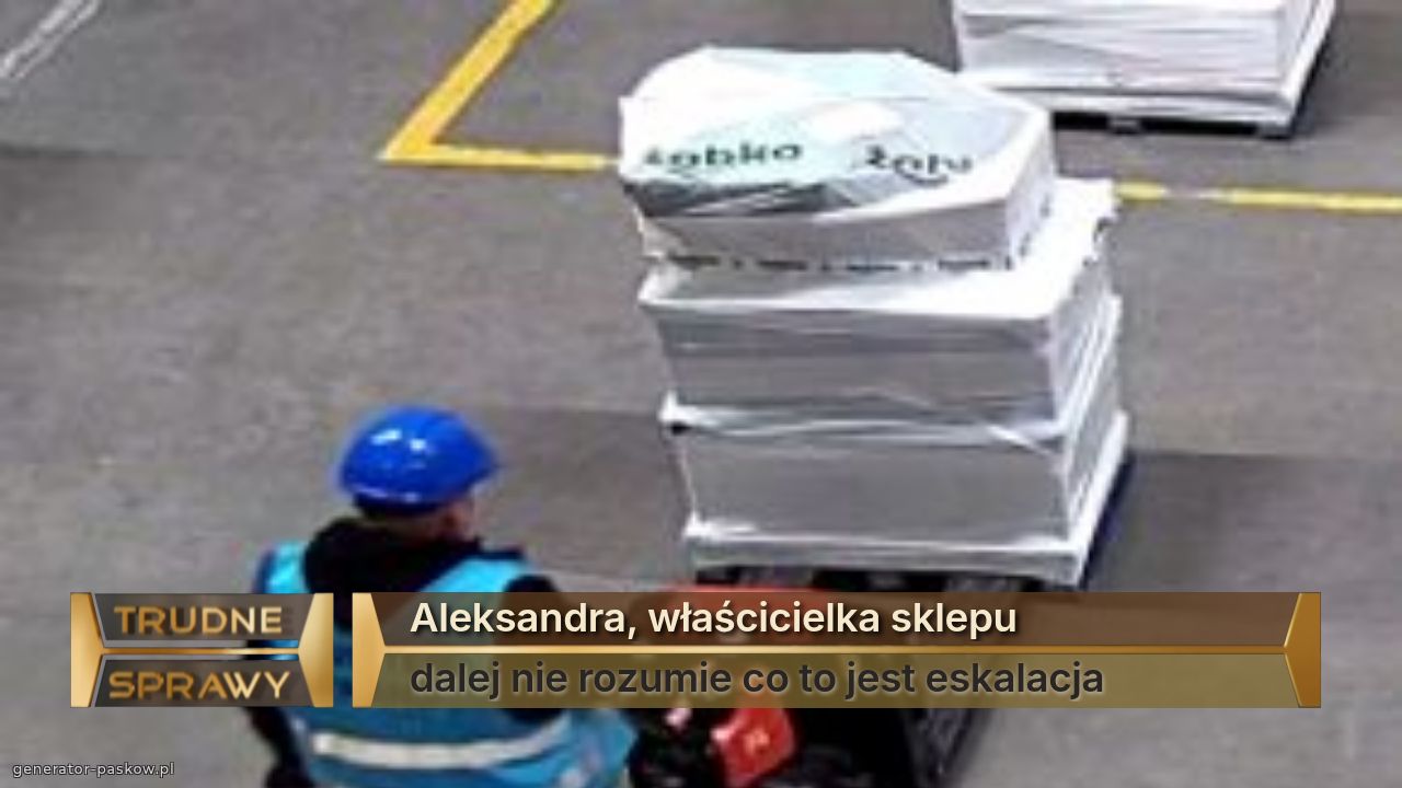 Aleksandra, właścicielka sklepu
dalej nie rozumie co to jest eskalacja