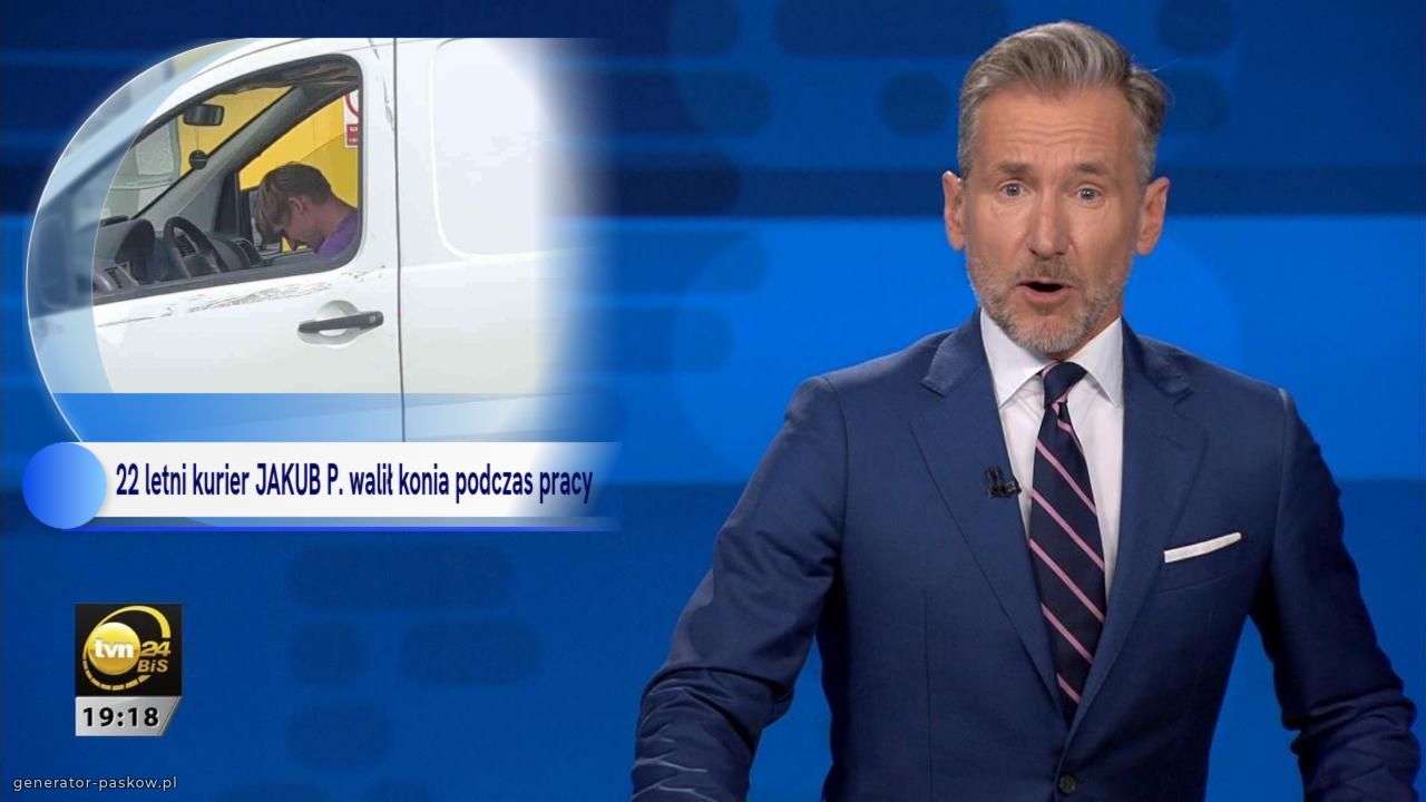 22 letni kurier JAKUB P. walił konia podczas pracy