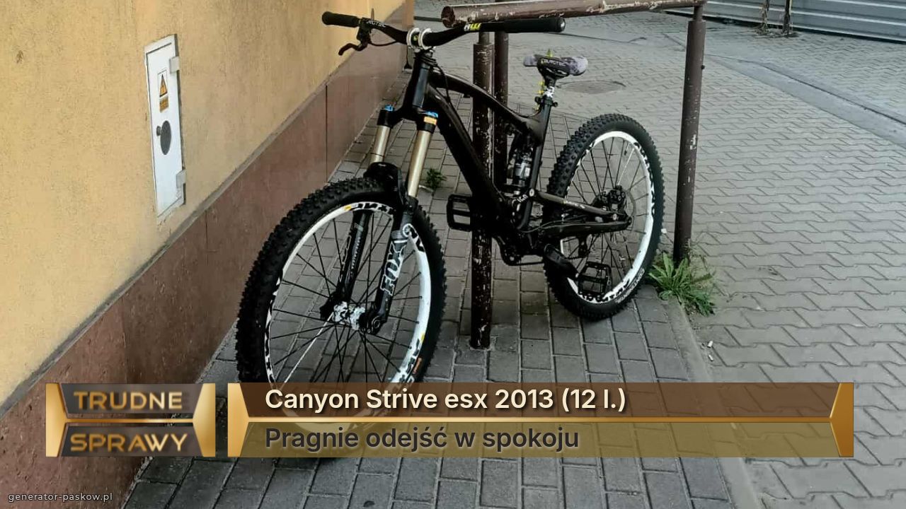 Canyon Strive esx 2013 (12 l.)
Pragnie odejść w spokoju