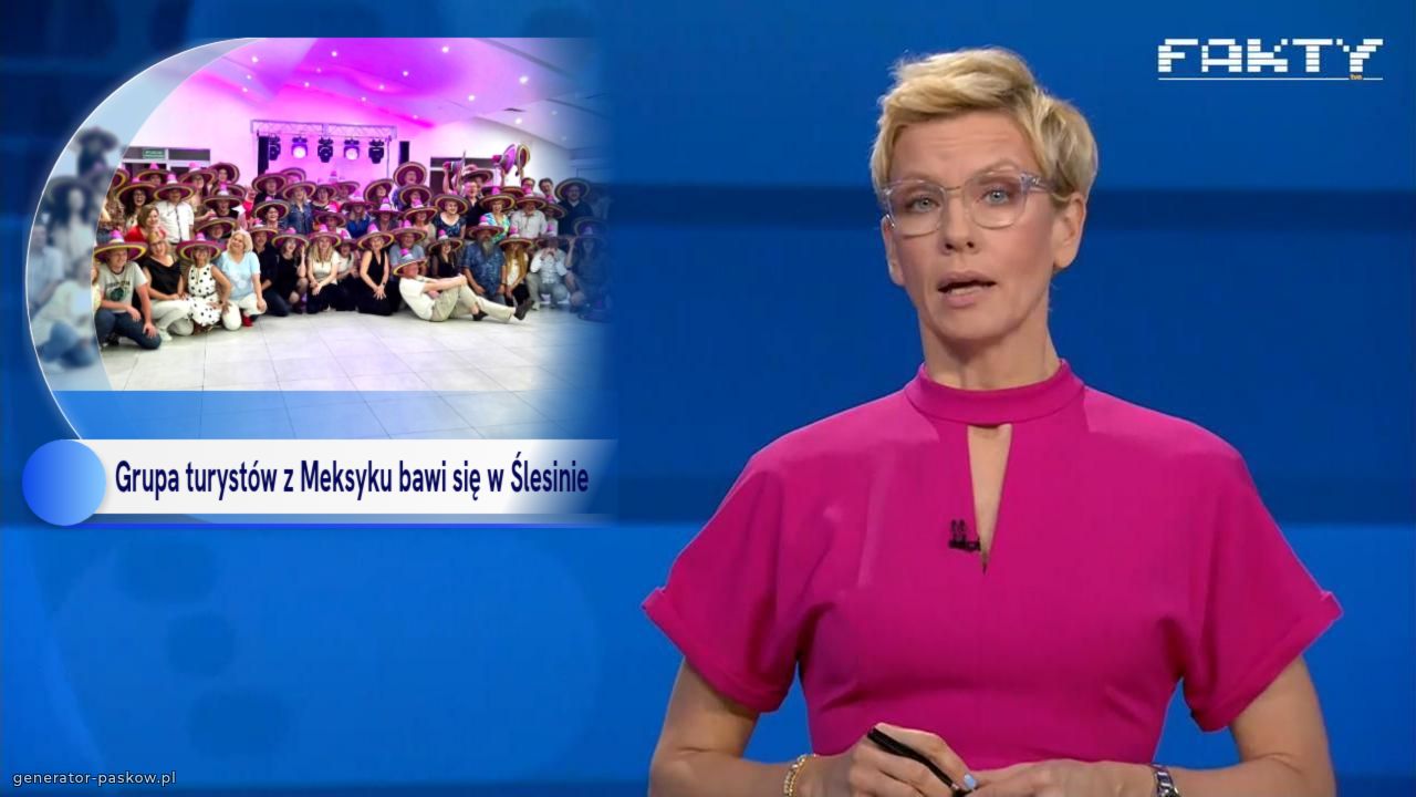 Grupa turystów z Meksyku bawi się w Ślesinie