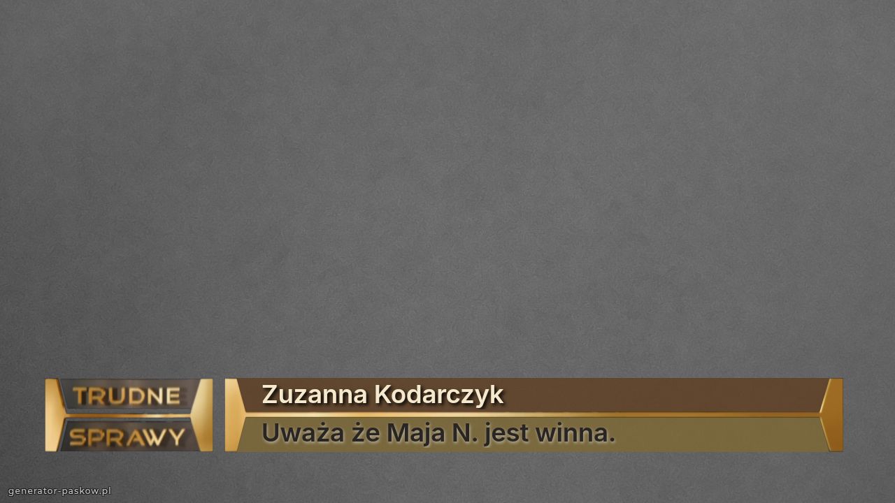 Zuzanna Kodarczyk
Uważa że Maja N. jest winna.