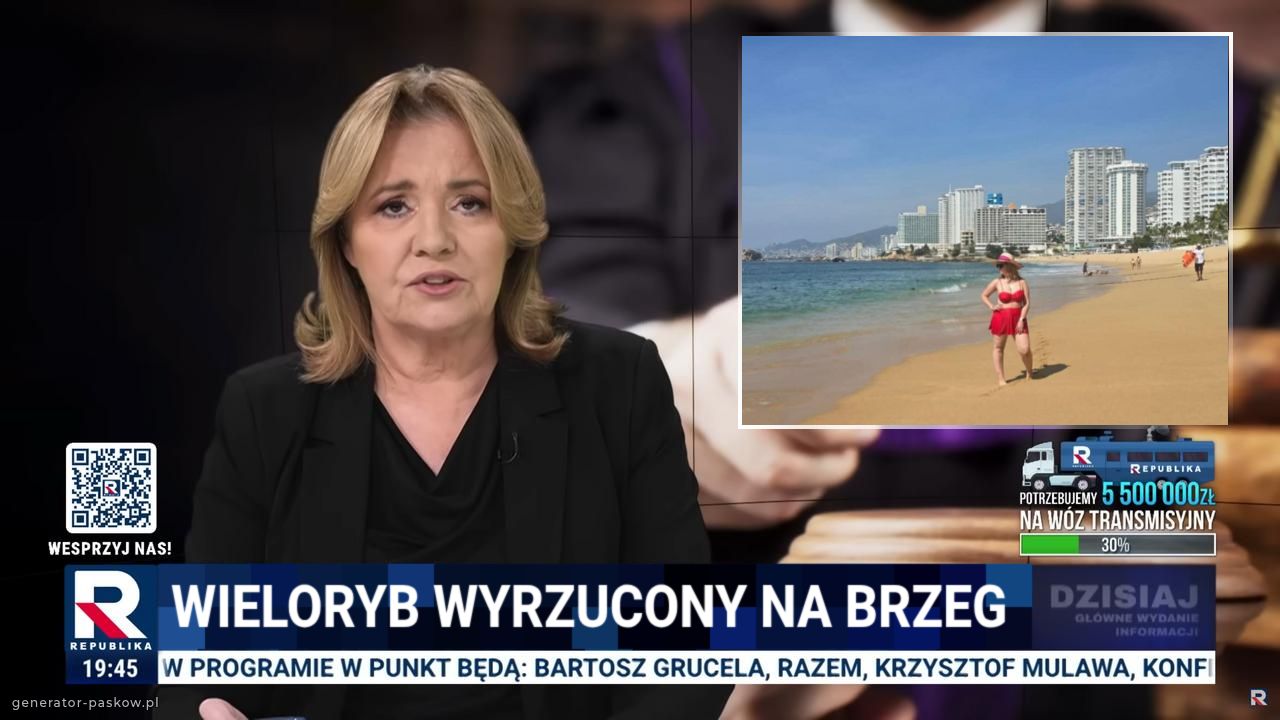 Wieloryb wyrzucony na brzeg 