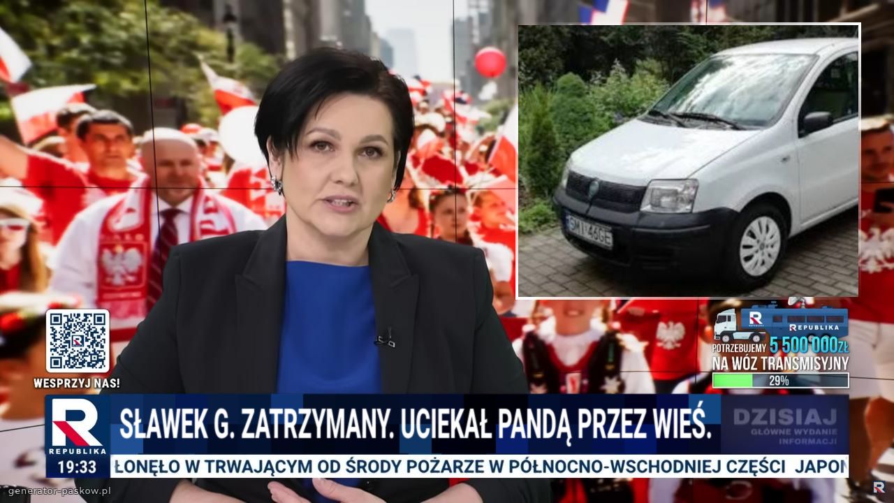 Sławek g. Zatrzymany. Uciekał pandą przez wieś.