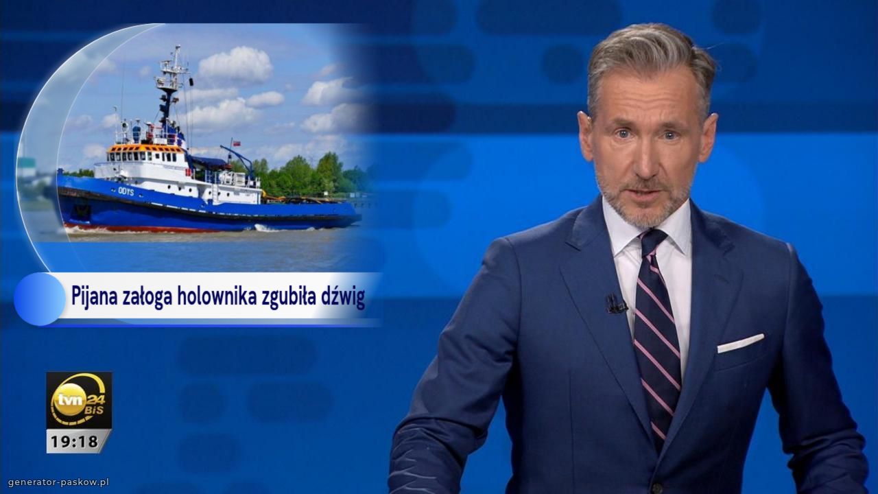 Pijana załoga holownika zgubiła dźwig