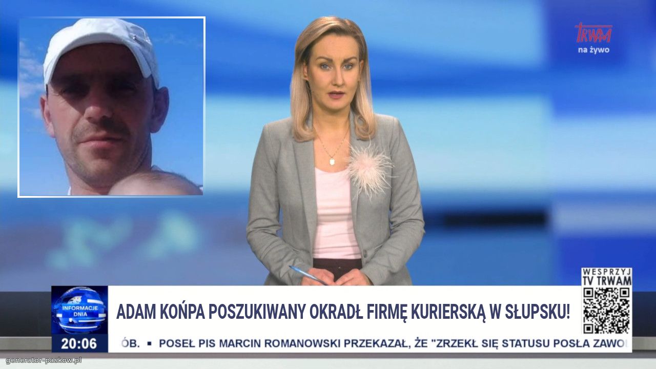 Adam końpa poszukiwany okradł firmę kurierską w Słupsku! 