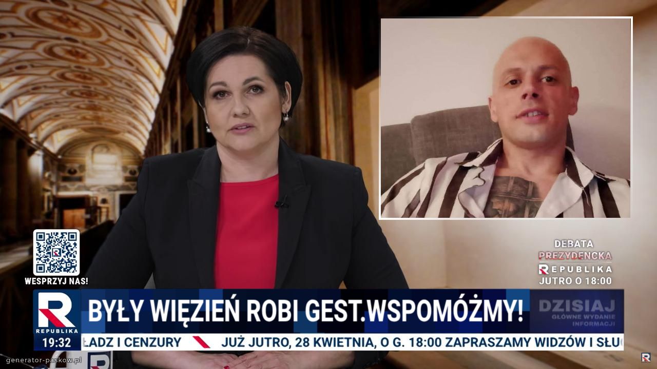 Były więzień robi gest.Wspomóżmy!