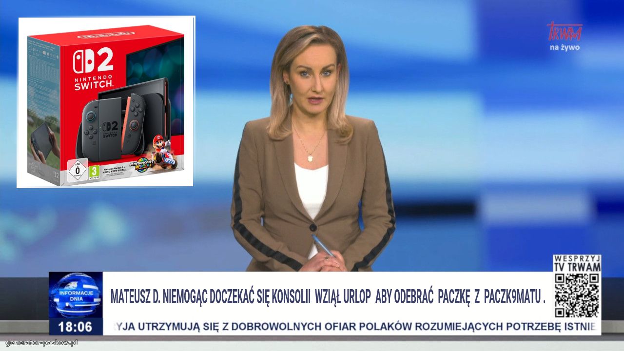 Mateusz D. Niemogąc doczekać się konsolii  wziął urlop  aby odebrać  paczkę  z  paczk9matu .
