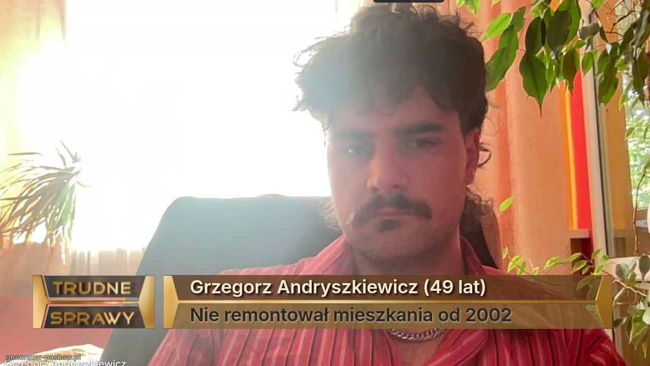 Grzegorz Andryszkiewicz (49 lat)
Nie remontował mieszkania od 2002