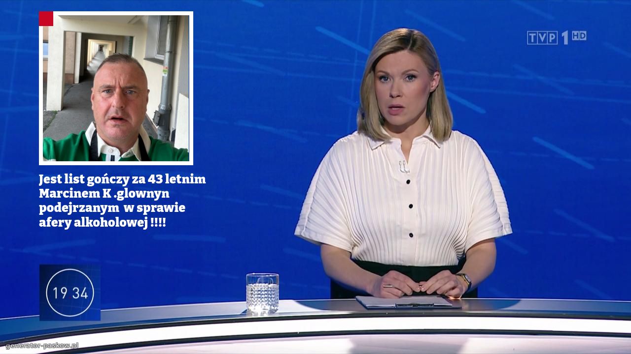 Jest list gończy za 43 letnim Marcinem K .glownyn podejrzanym  w sprawie afery alkoholowej !!!!