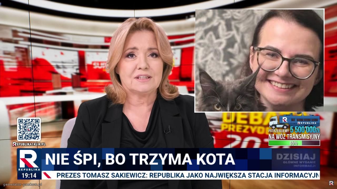 NIE ŚPI, BO TRZYMA KOTA