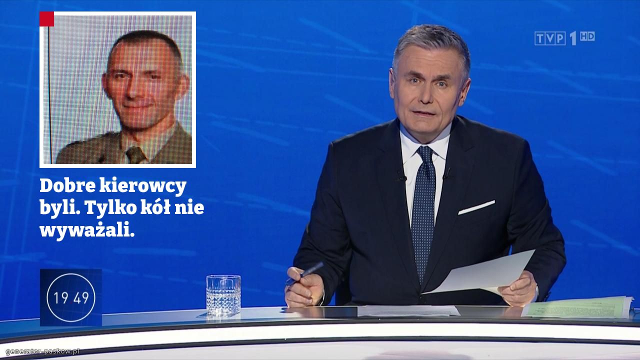 Dobre kierowcy byli. Tylko kół nie wyważali. 