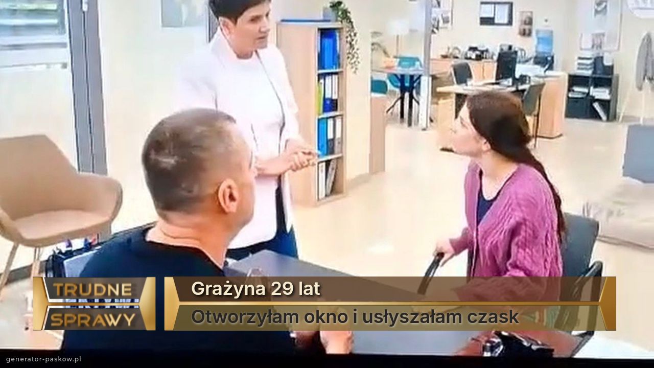 Grażyna 29 lat
Otworzyłam okno i usłyszałam czask 