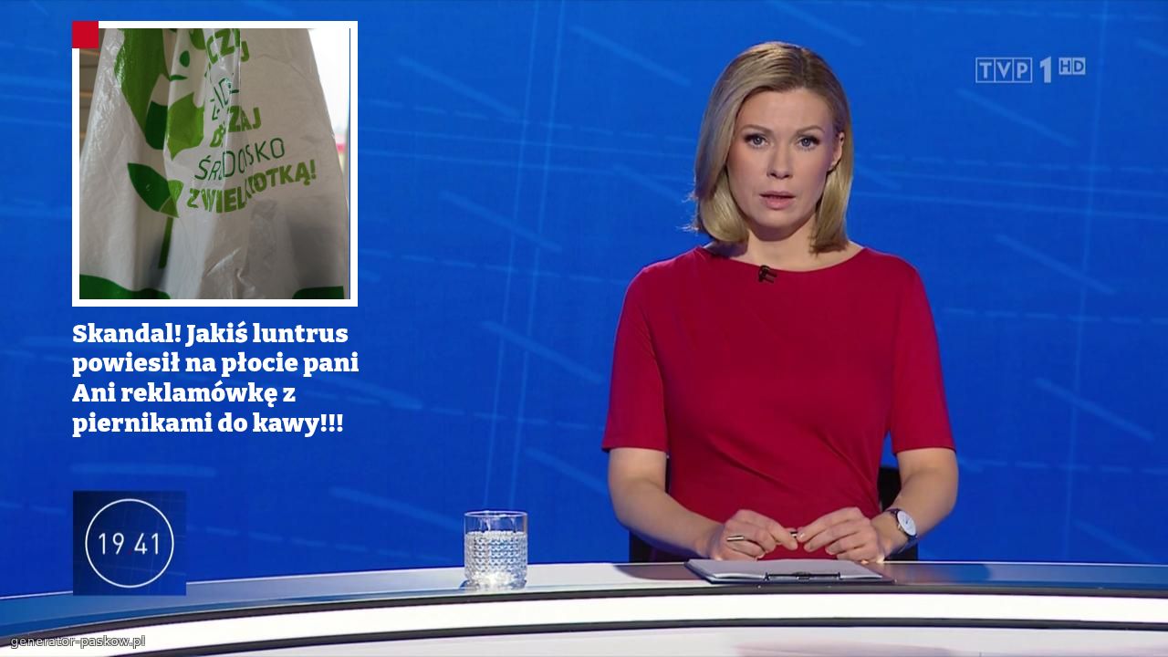 Skandal! Jakiś luntrus powiesił na płocie pani Ani reklamówkę z piernikami do kawy!!!