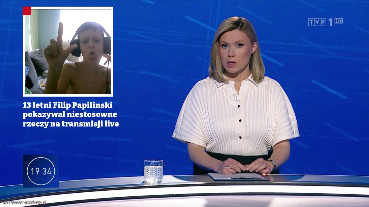 13 letni Filip Papilinski pokazywal niestosowne rzeczy na transmisji live