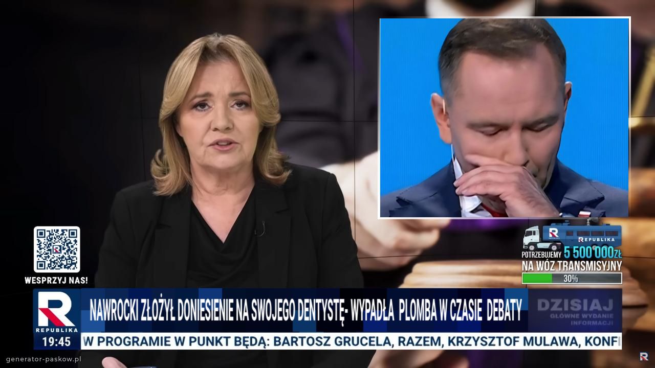  Nawrocki złożył doniesienie na swojego dentystę- wypadła  plomba w czasie  debaty