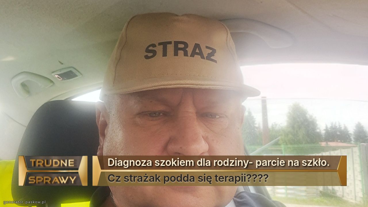 Diagnoza szokiem dla rodziny- parcie na szkło. 
Cz strażak podda się terapii????
