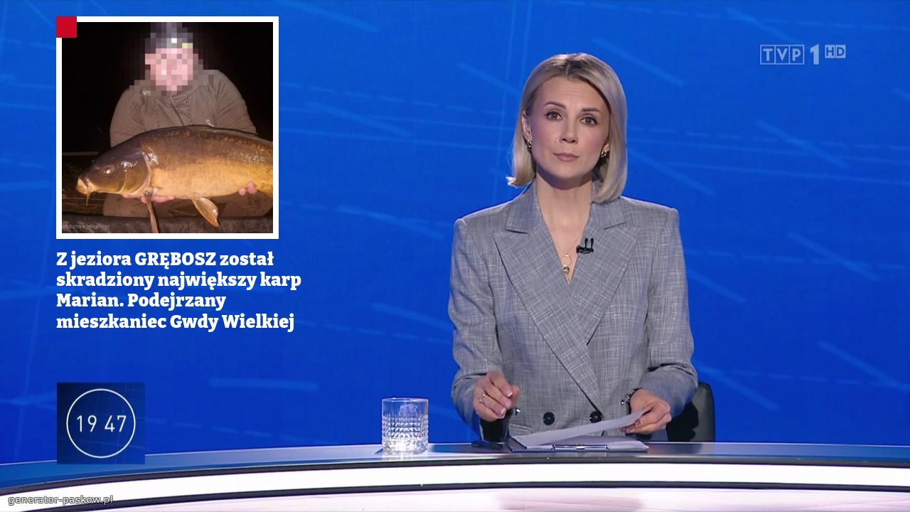 Z jeziora GRĘBOSZ został  skradziony największy karp Marian. Podejrzany mieszkaniec Gwdy Wielkiej
