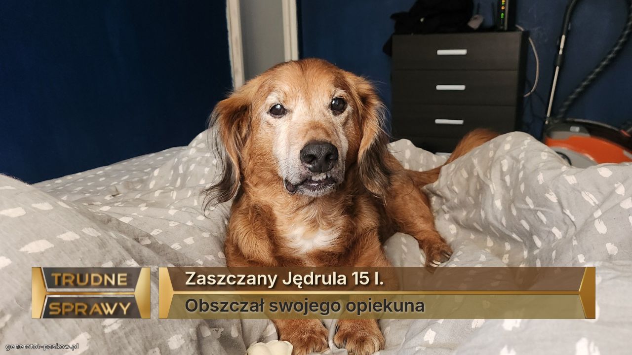 Zaszczany Jędrula 15 l.
Obszczał swojego opiekuna