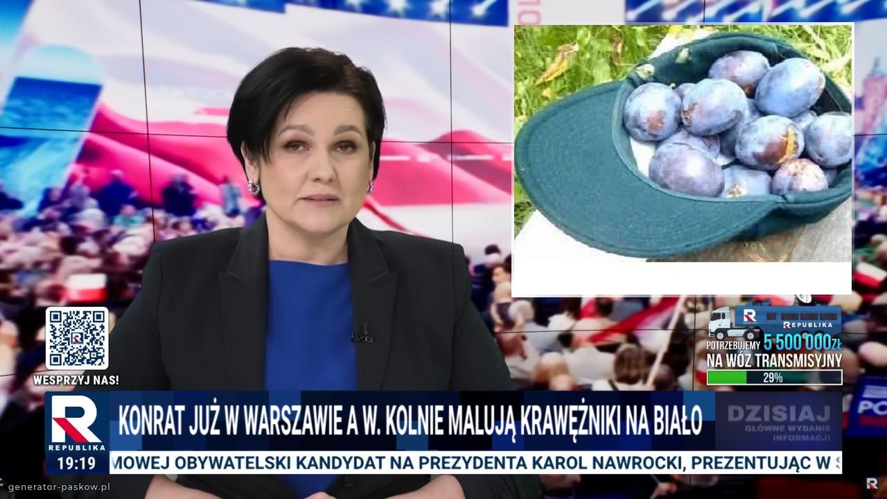 Konrat już w Warszawie A w. Kolnie malują krawężniki na biało 