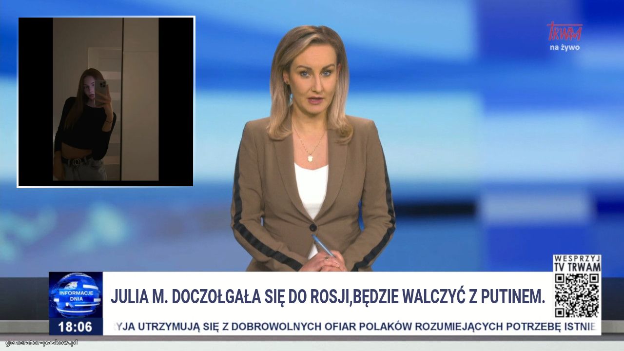 Julia m. Doczołgała się do Rosji,będzie walczyć z Putinem.