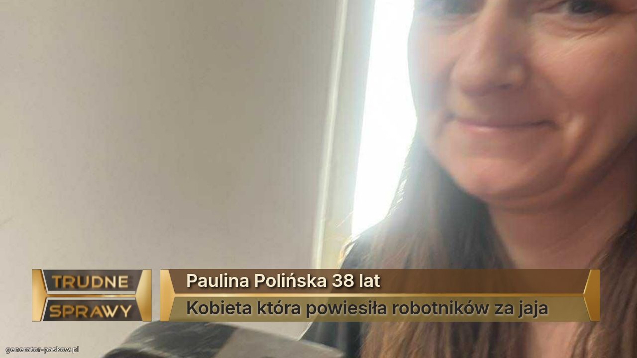 Paulina Polińska 38 lat
Kobieta która powiesiła robotników za jaja