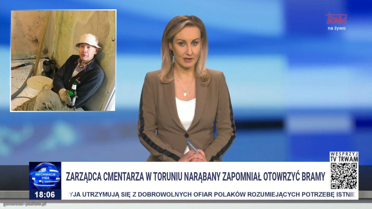 zarządca cmentarza w toruniu narąbany zapomniał otowrzyć bramy