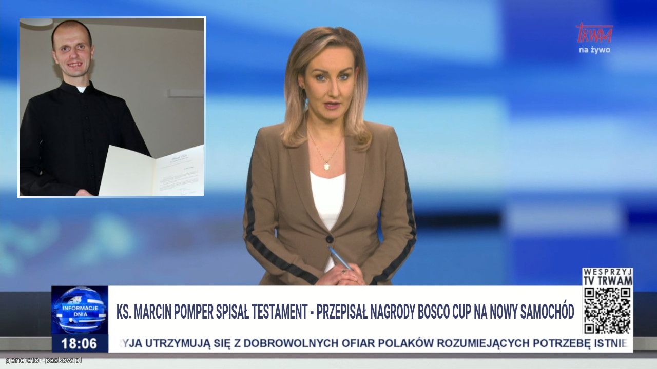 Ks. marcin pomper spisał testament - przepisał nagrody bosco cup na nowy samochód