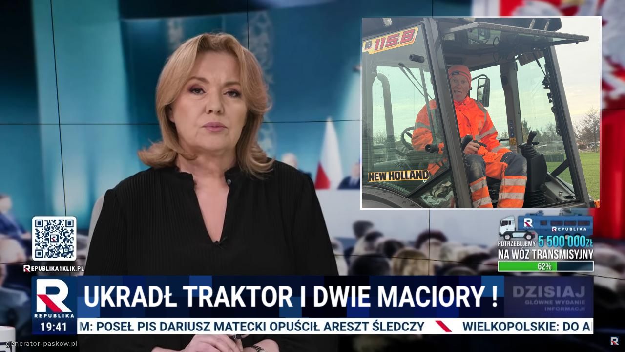 Ukradł traktor i dwie maciory !