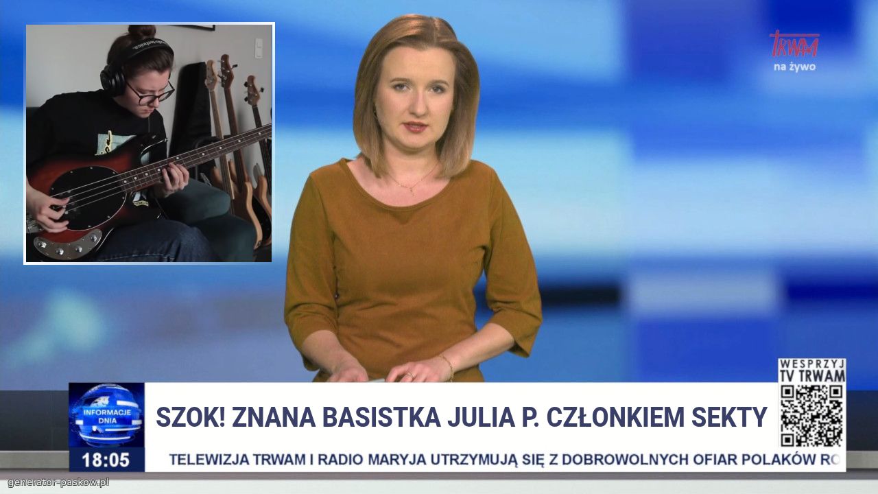 Szok! ZNANA BASISTKA JULIA P. CZŁONKIEM SEKTY