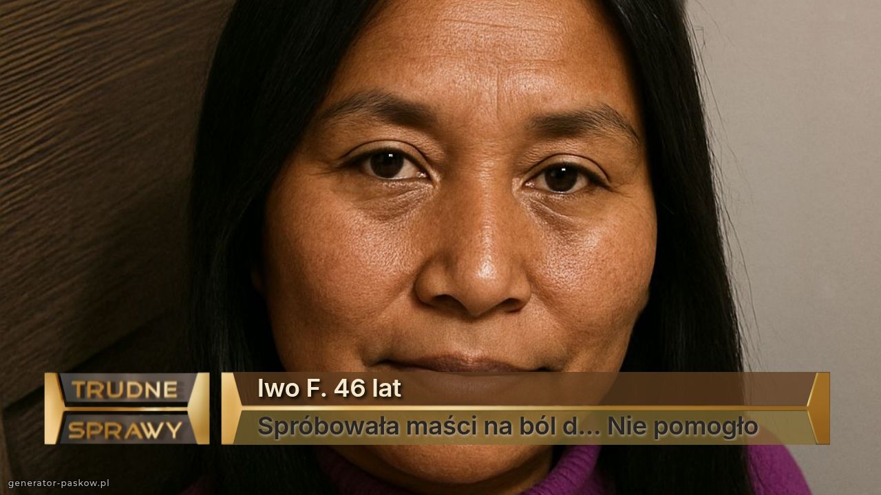 Iwo F. 46 lat
Spróbowała maści na ból d... Nie pomogło 