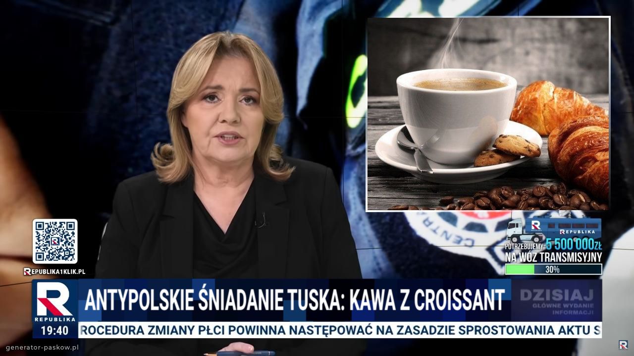Antypolskie Śniadanie Tuska: kawa z croissant