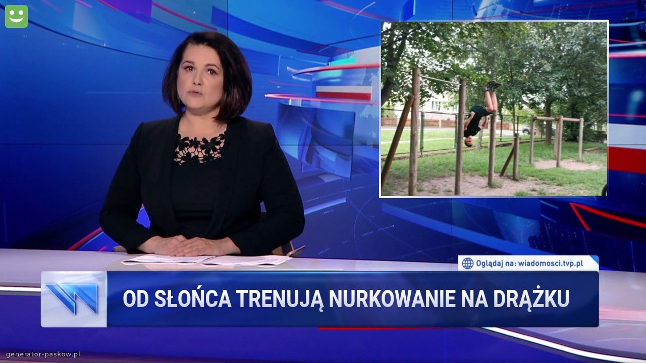 Od słońca trenują nurkowanie na drążku 